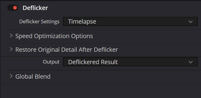 DaVinci Resolve Deflicker Timelapse