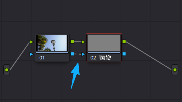 DaVinci Resolve node alpha connection