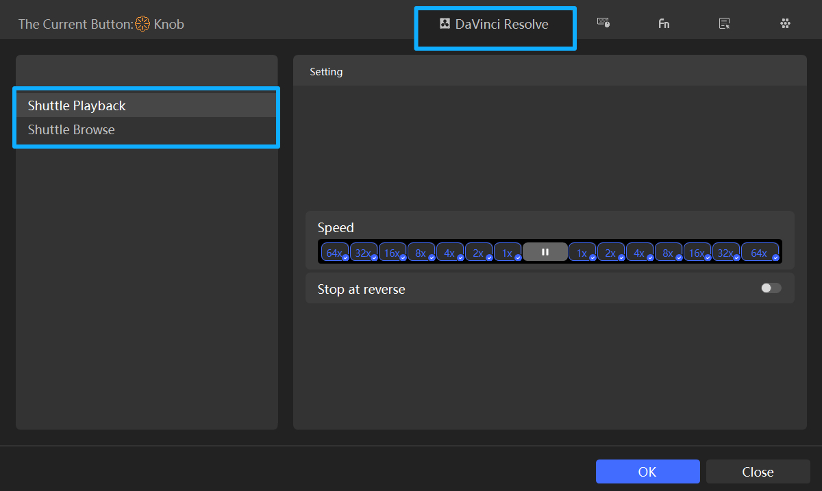 DaVinci Resolve TourBox features