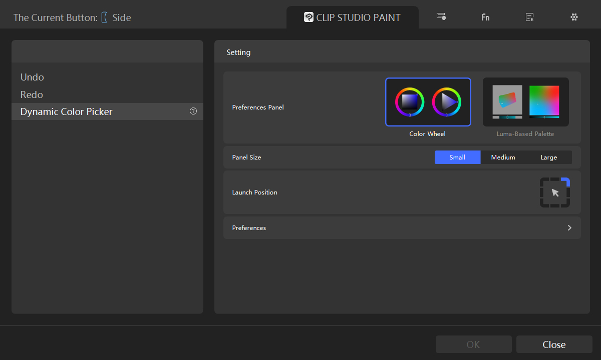 dynamic color picker setting