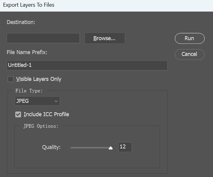 export layers to file Photoshop