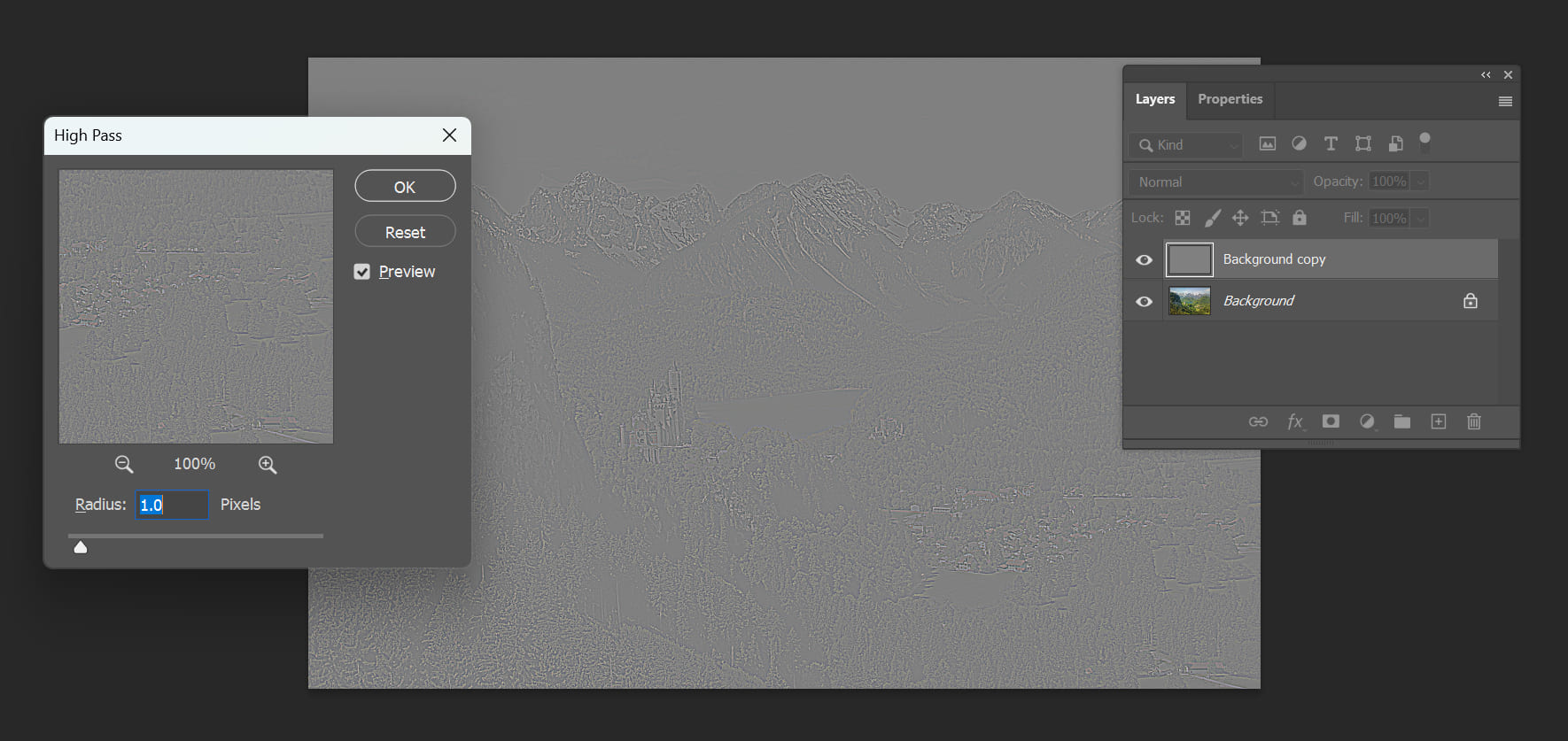high pass filter photoshop