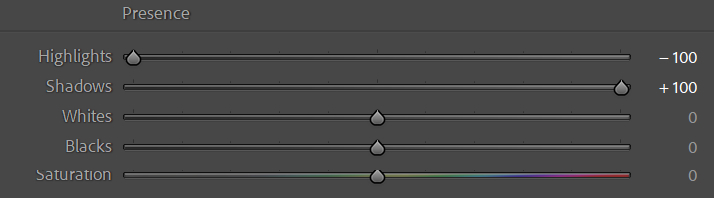 highlight and shadow Lightroom