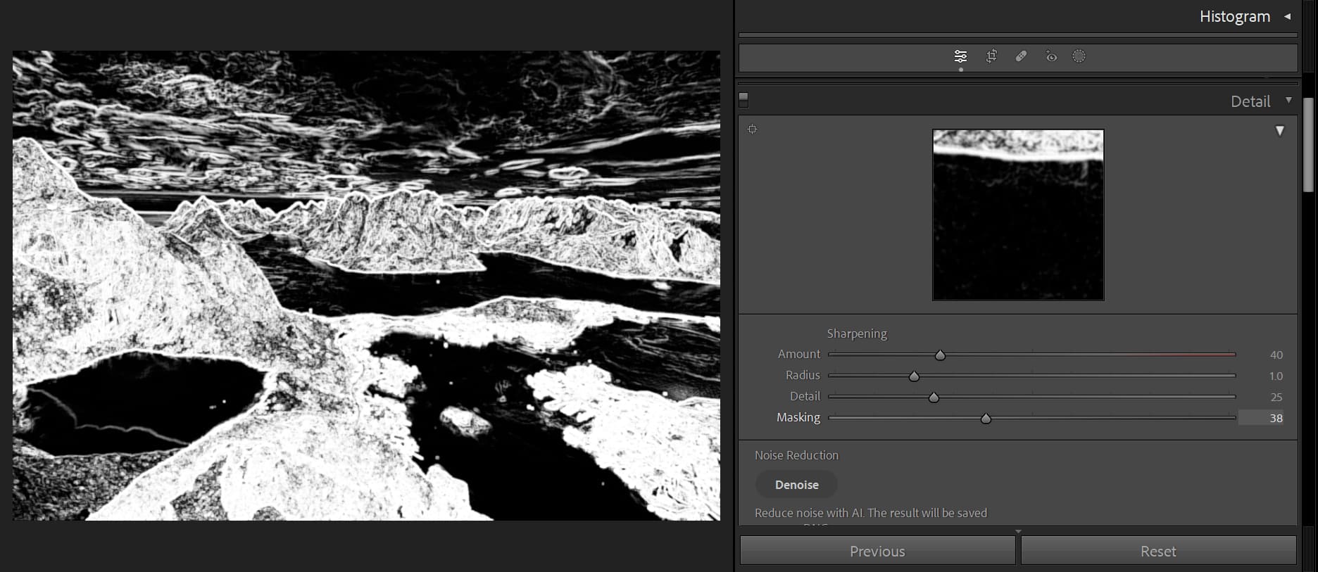 how to adjust detail masking lightroom