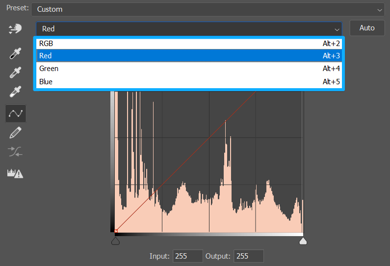 how to adjust RGB curves