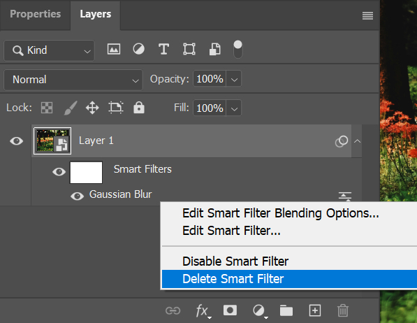 how to delete smart filter