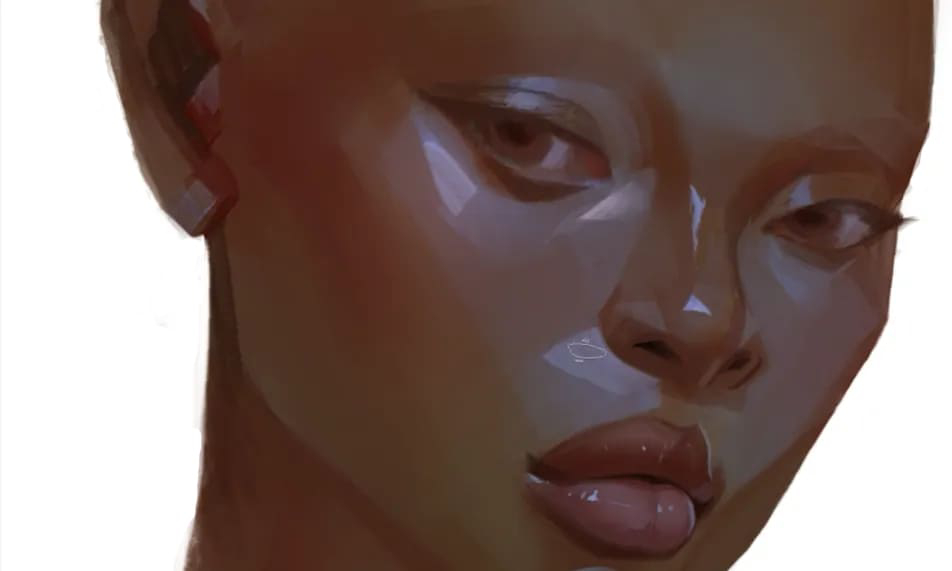 how to draw dark skin detail