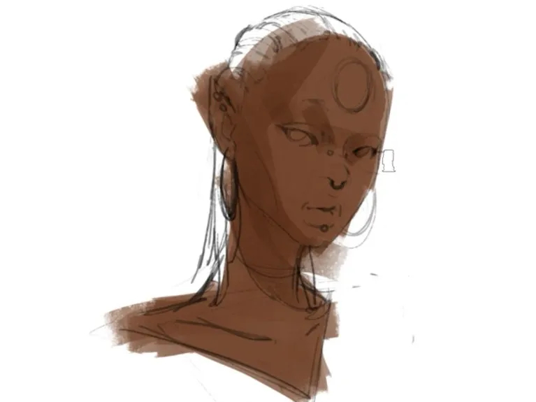 how to draw dark skin digital art