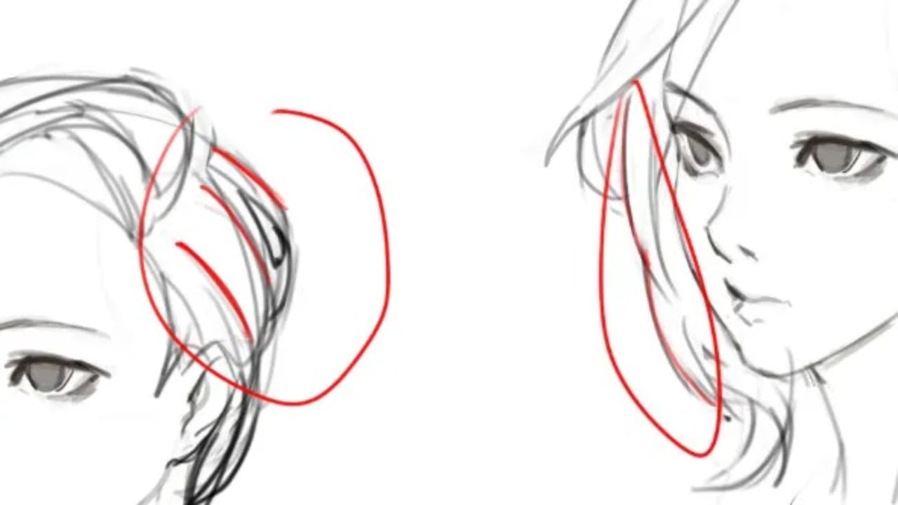 how to draw hair detail