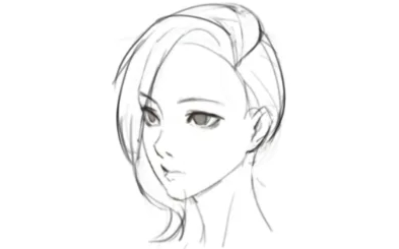 how to draw hair sketch