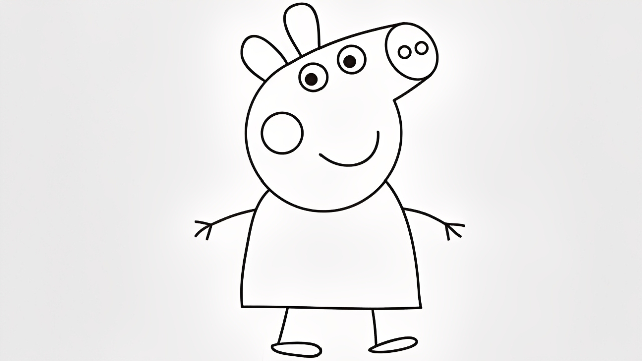 how to draw peppa pig arms and legs