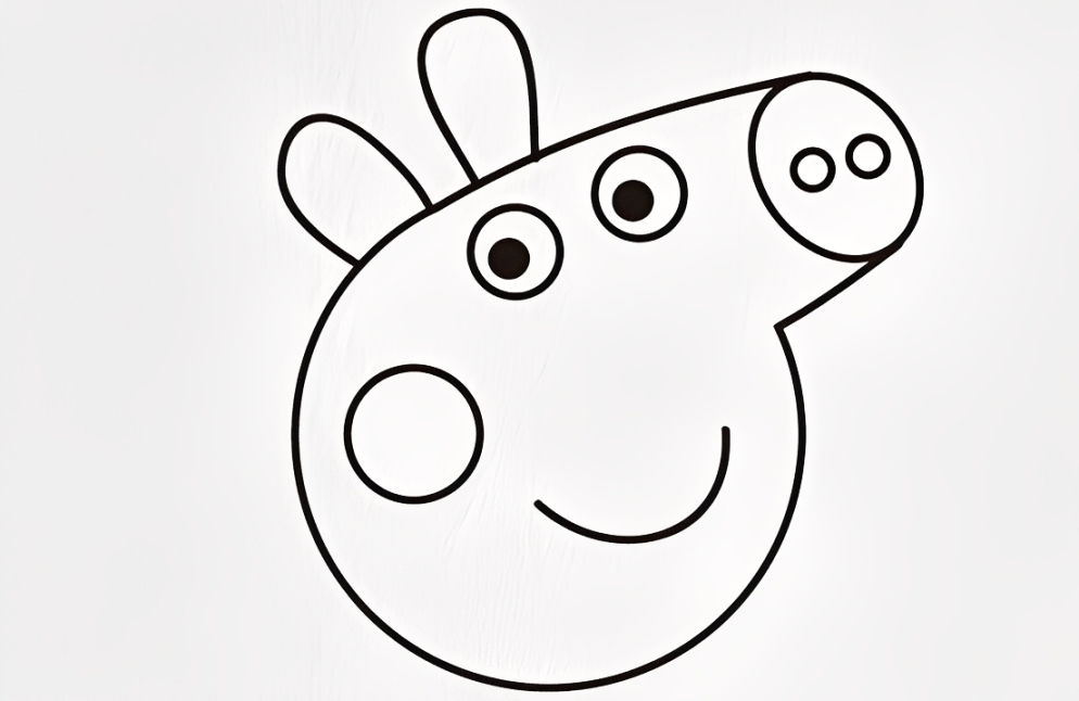 how to draw peppa pig facial features and ears 2