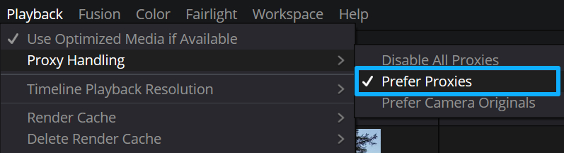 how to enable proxy media in DaVinci Resolve