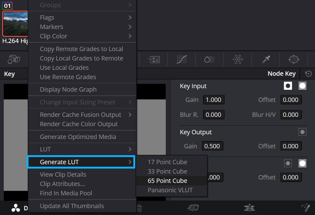 how to export lut DaVinci Resolve