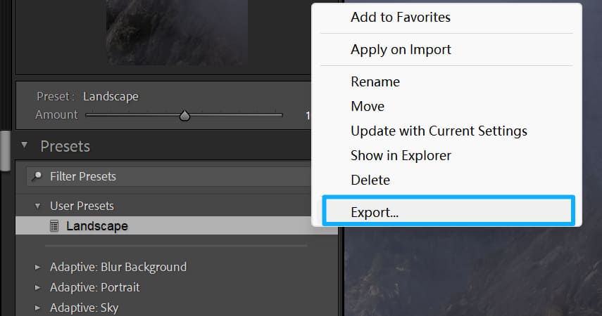 how to export lightroom preset