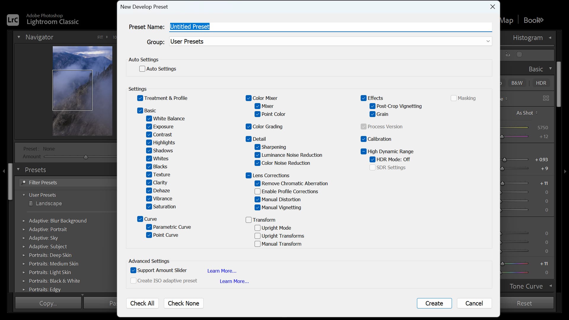 how to make a lightroom preset