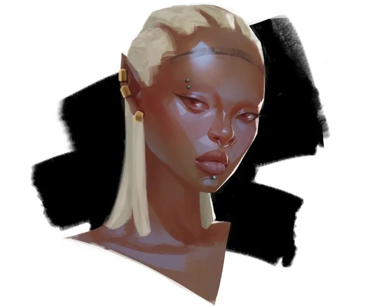 how to paint dark skin in digital art