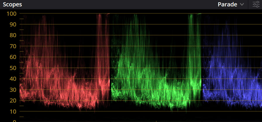 how to read DaVinci Resolve parade