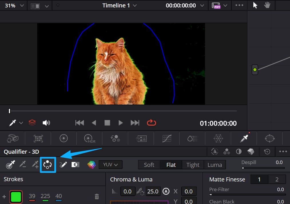 how to remove green screen DaVinci Resolve