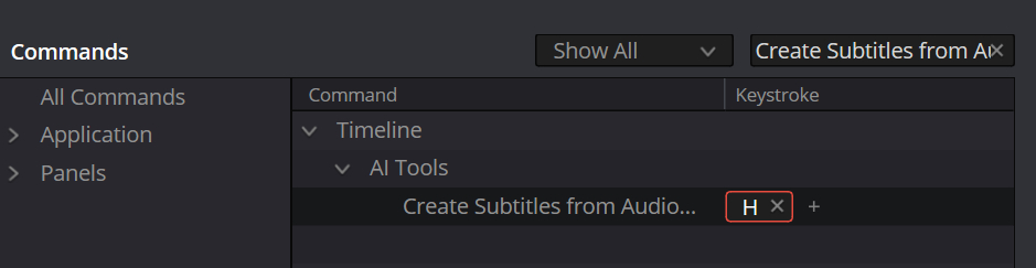 how to set DaVinci Resolve keyboard shortcut
