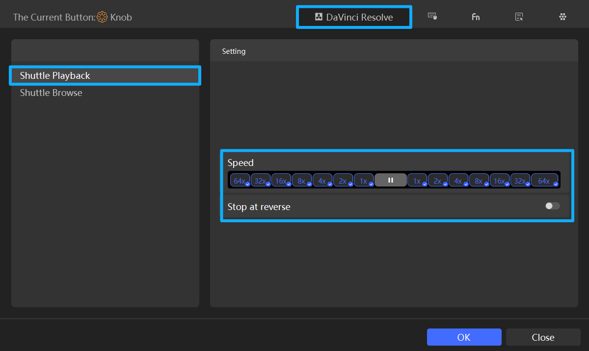 how to set DaVinci Resolve playback