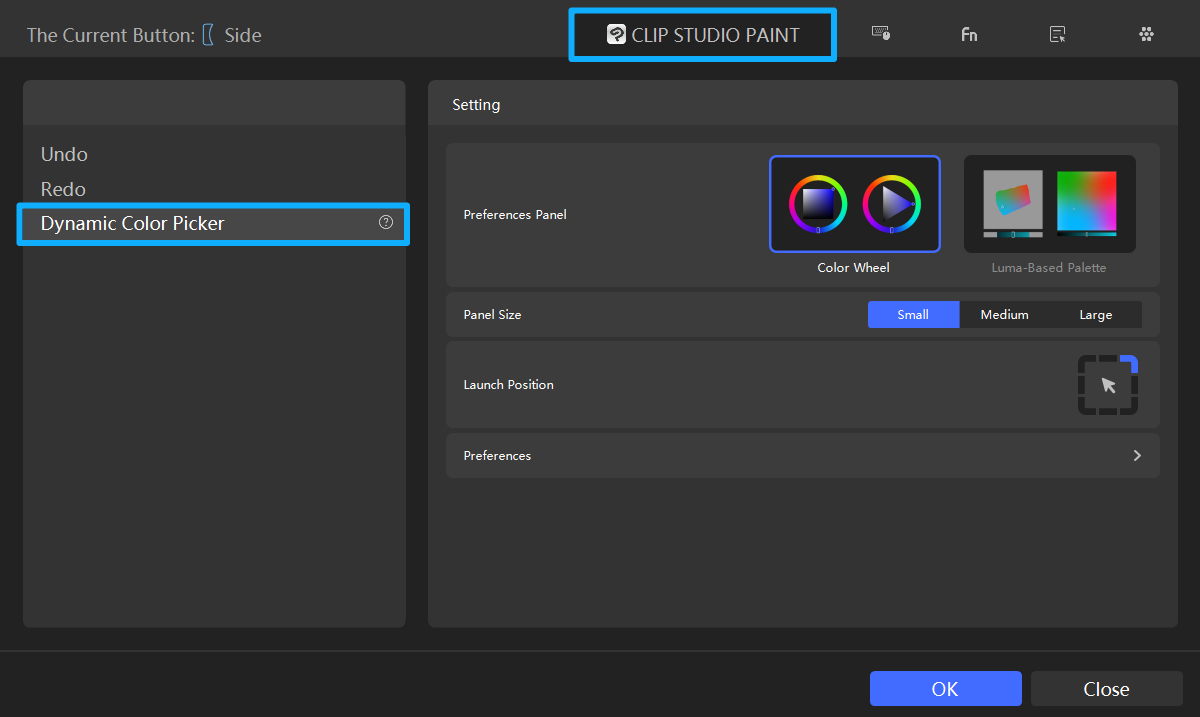 how to set up Dynamic Color Picker TourBox
