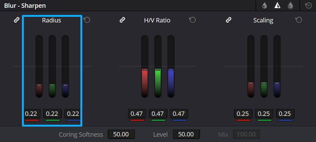 how to sharpen in DaVinci Resolve