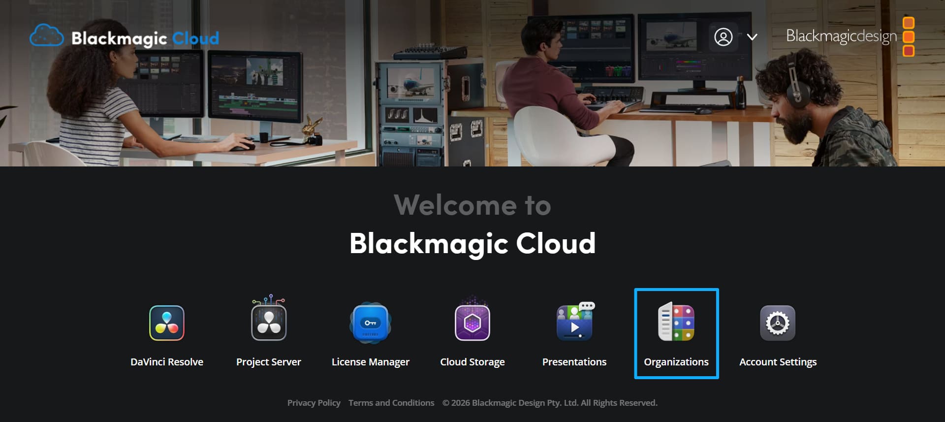 how to sign in blackmagic cloud