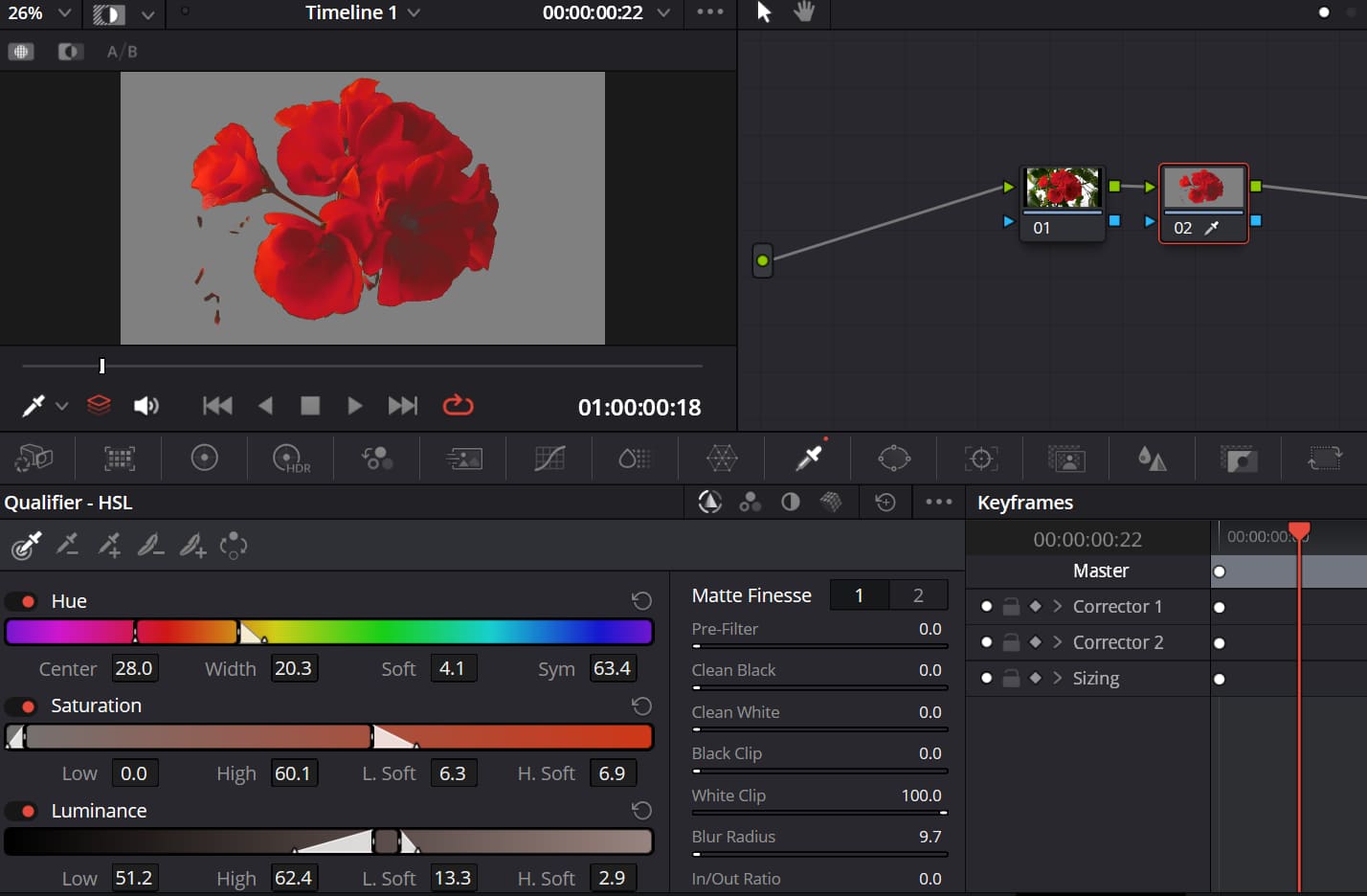 how to use HSL in DaVinci Resolve