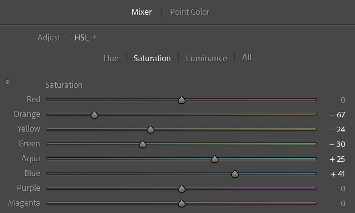 how to use hsl saturation