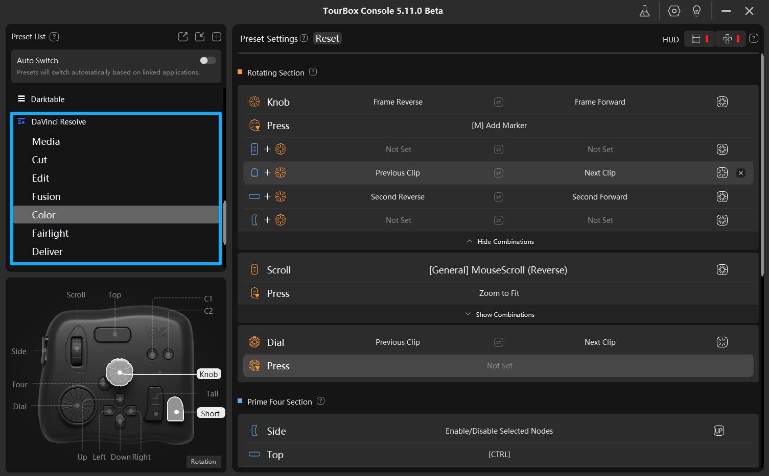 how to use tourbox in davinci resolve