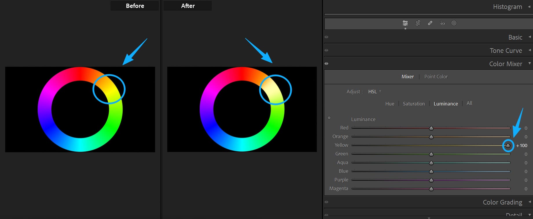 hsl panel luminance control