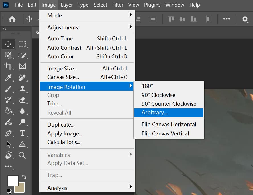 image rotation photoshop