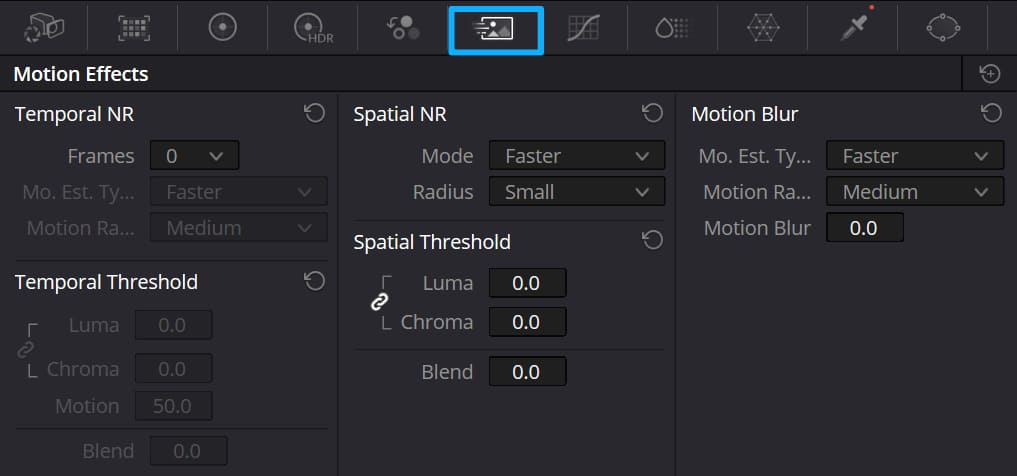 DaVinci Resolve motion effects