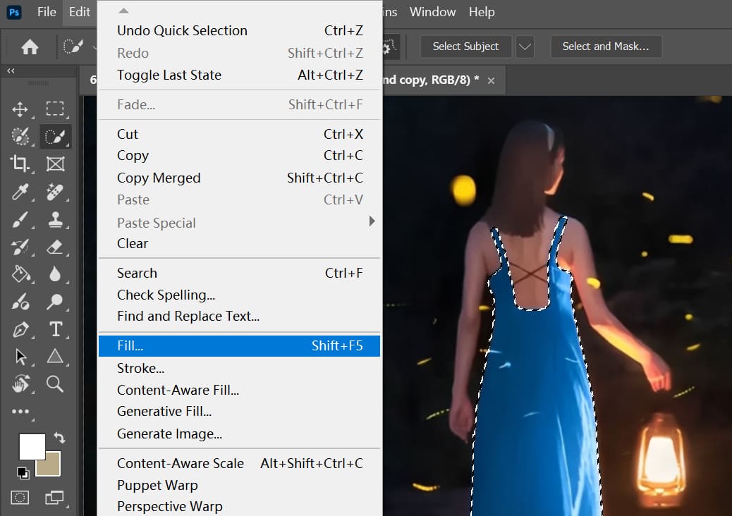 Photoshop color fill