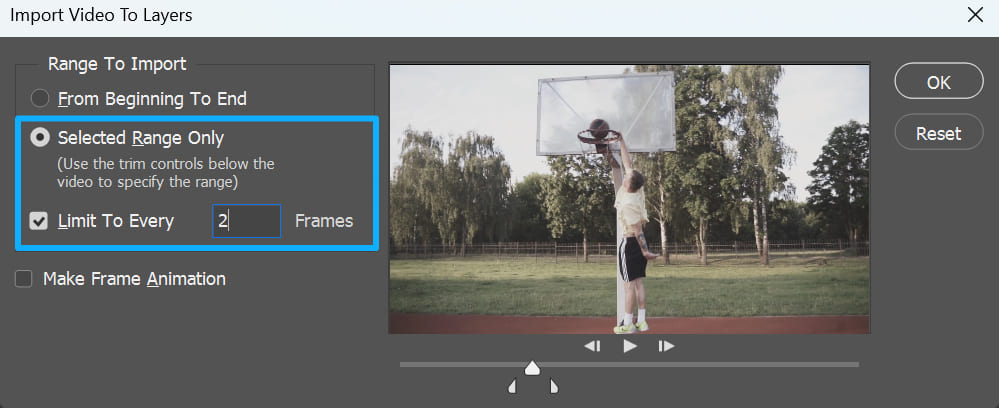 Photoshop import video to layers