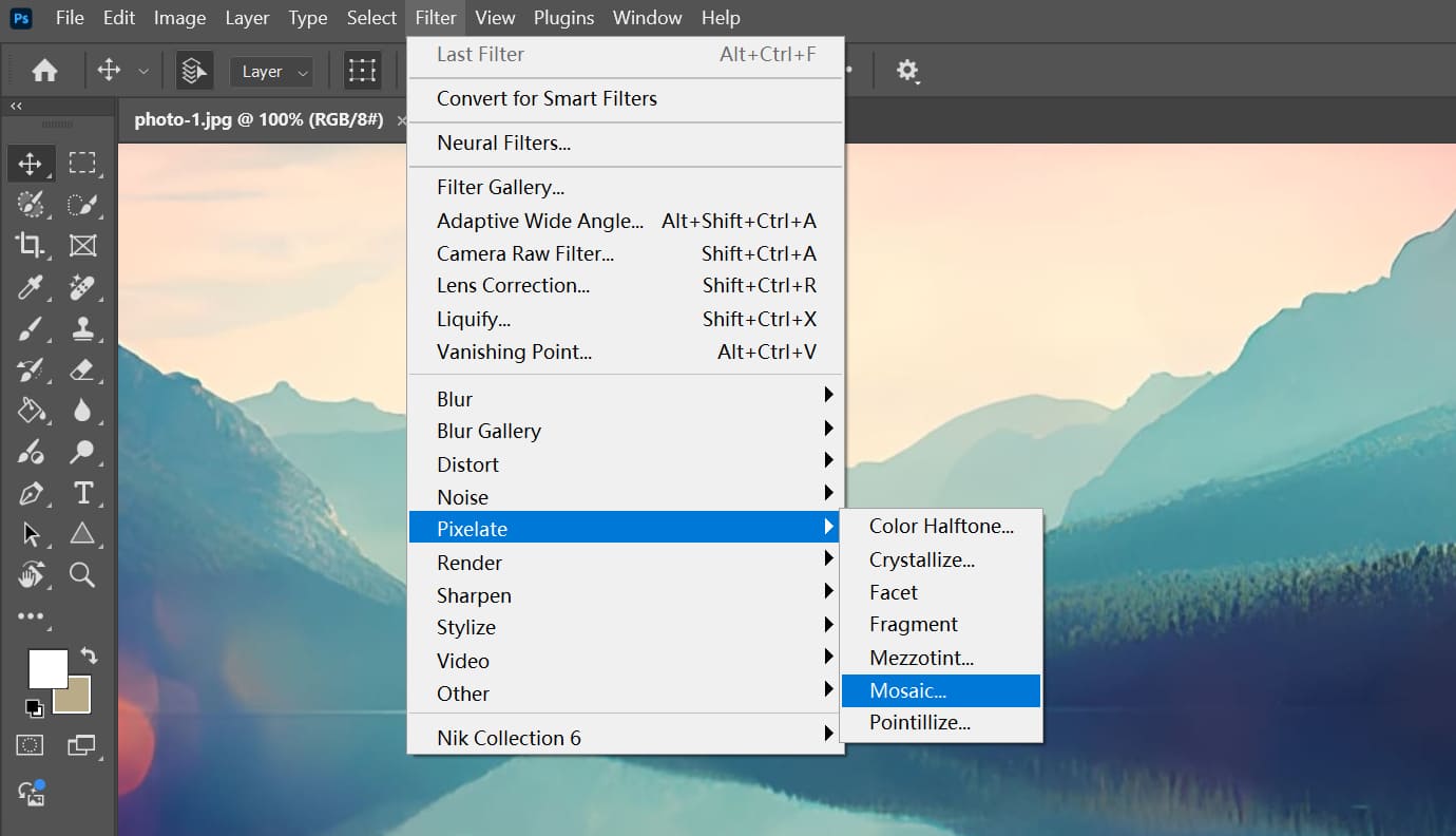 Photoshop mosaic filter