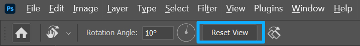 reset view photoshop