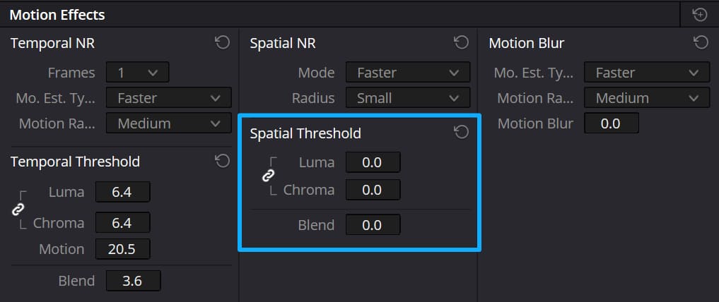 spatial thresholds DaVinci Resolve