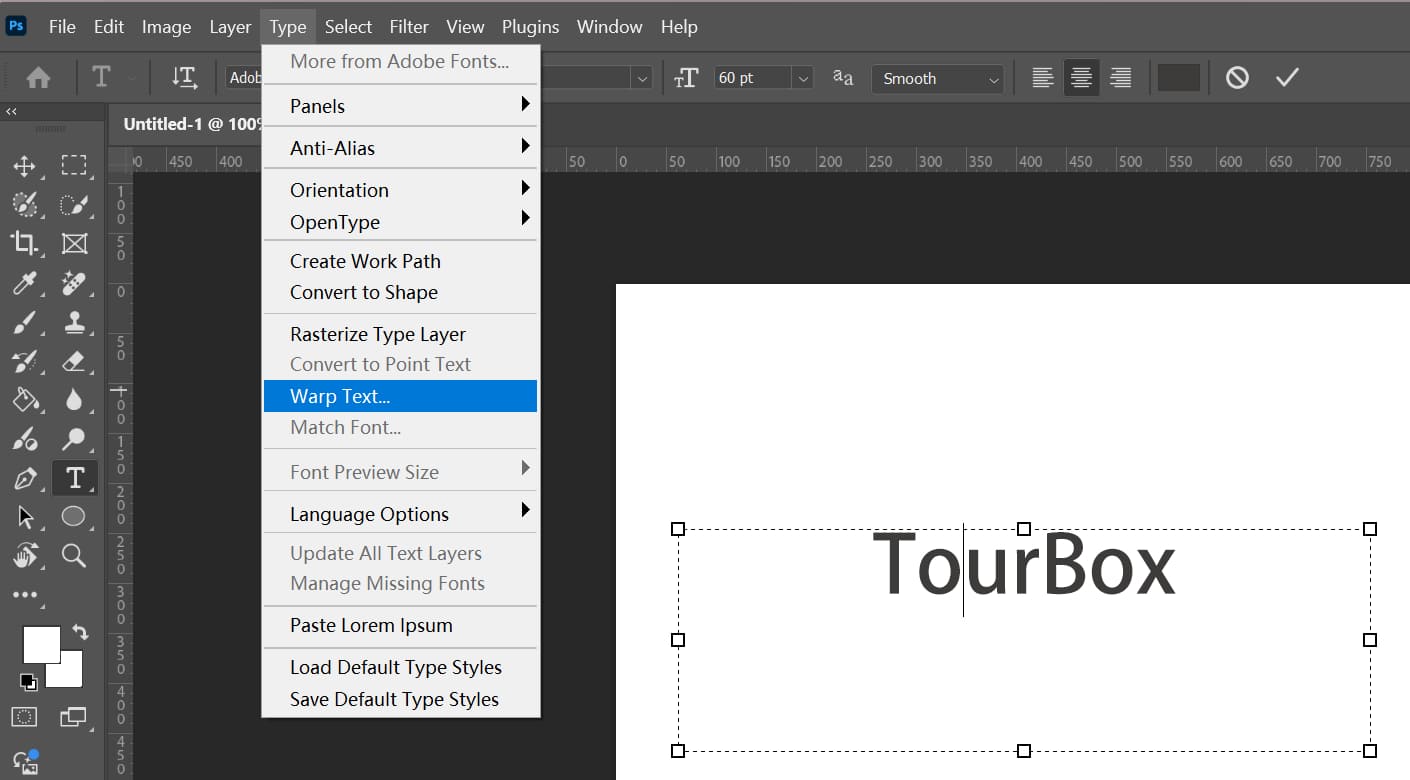 warp text in Photoshop