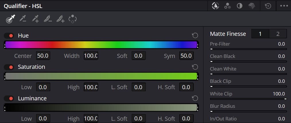 what is hsl qualifier davinci resolve