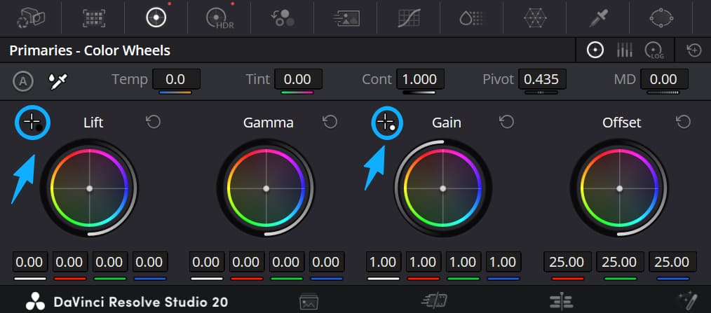 black white point picker DaVinci Resolve