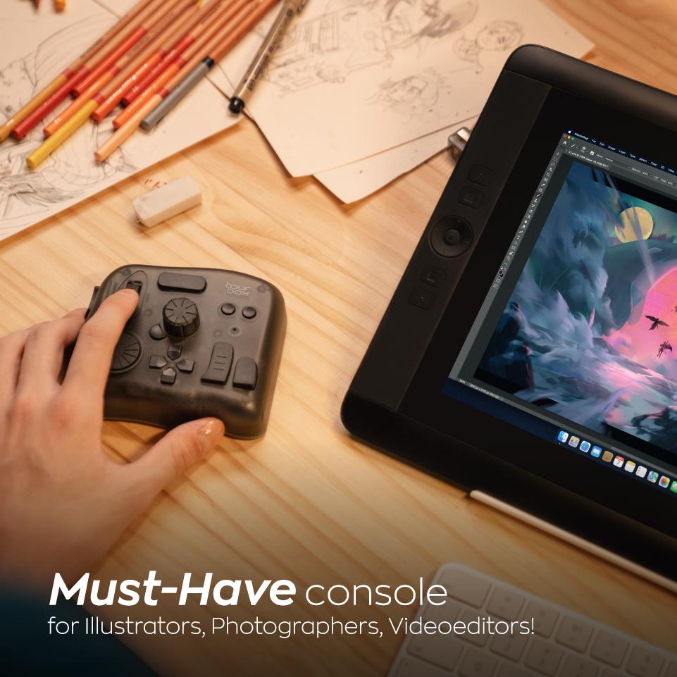 TourBox Elite - High-End Bluetooth Console for Professional