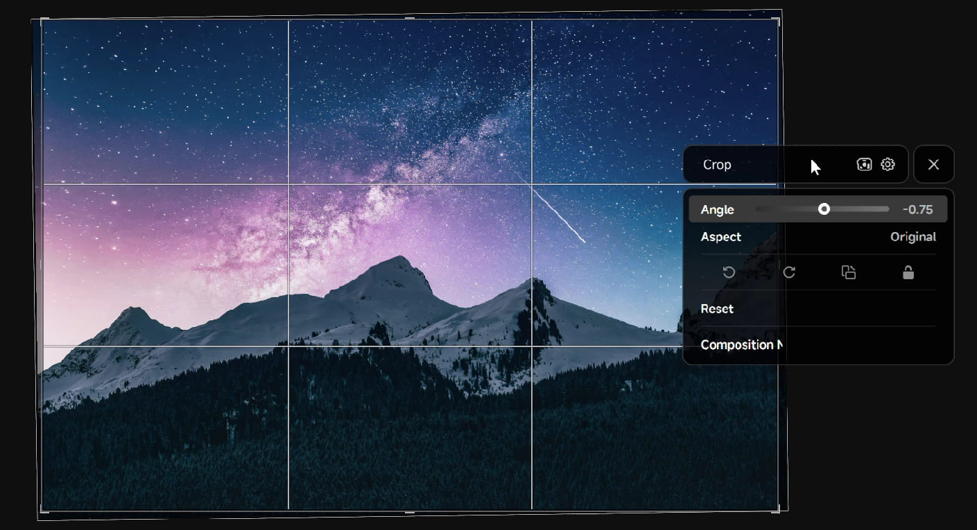Crop tool in Dynamic Panel V2