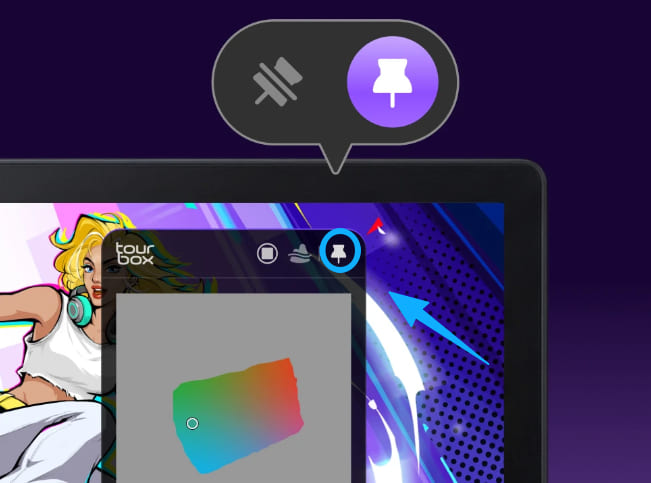 dynamic color picker follow pin mode
