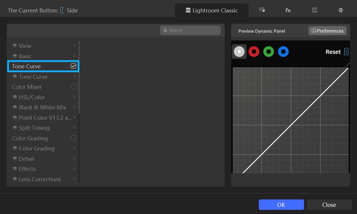 dynamic panel v2 setting page