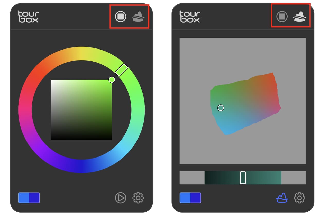 how to switch mode dynamic color picker
