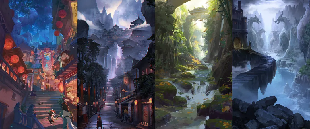 landscape drawing in digital painting