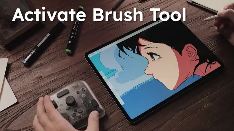 iPadアクセサリー Tour Box Elite Plus Amazon | TourBox Elite Plus、iPad 左手デバイス Bluetooth イラスト